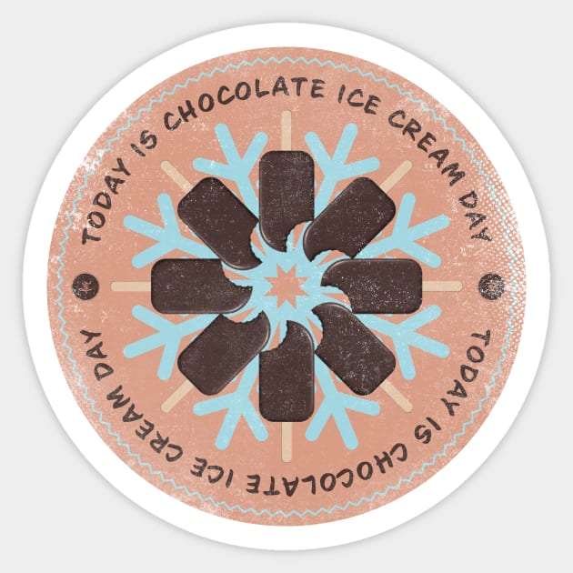 Today is Chocolate Ice Cream Day Badge Sticker by lvrdesign